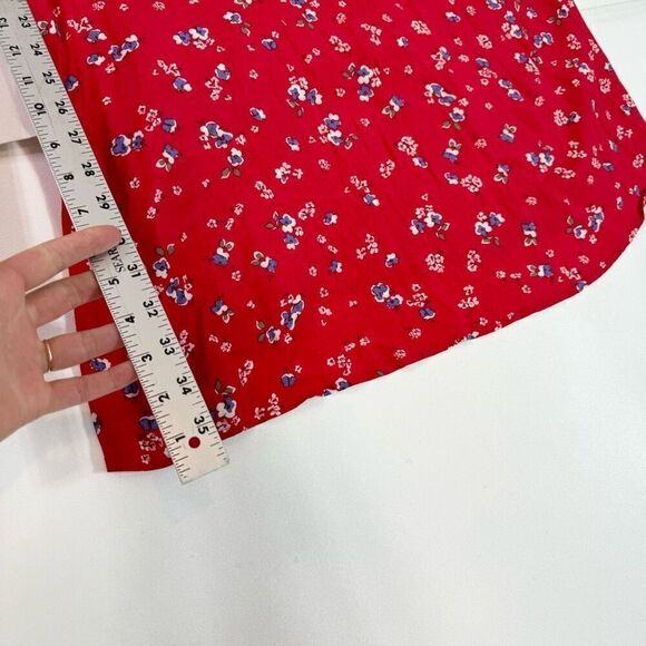 Express Dress Womens XL Red Floral skater Keyhole dainty Mini flowy sleeveless - Picture 5 of 11